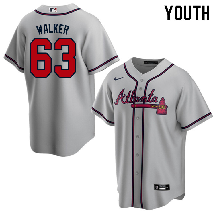 Nike Youth #63 Jeremy Walker Atlanta Braves Baseball Jerseys Sale-Gray